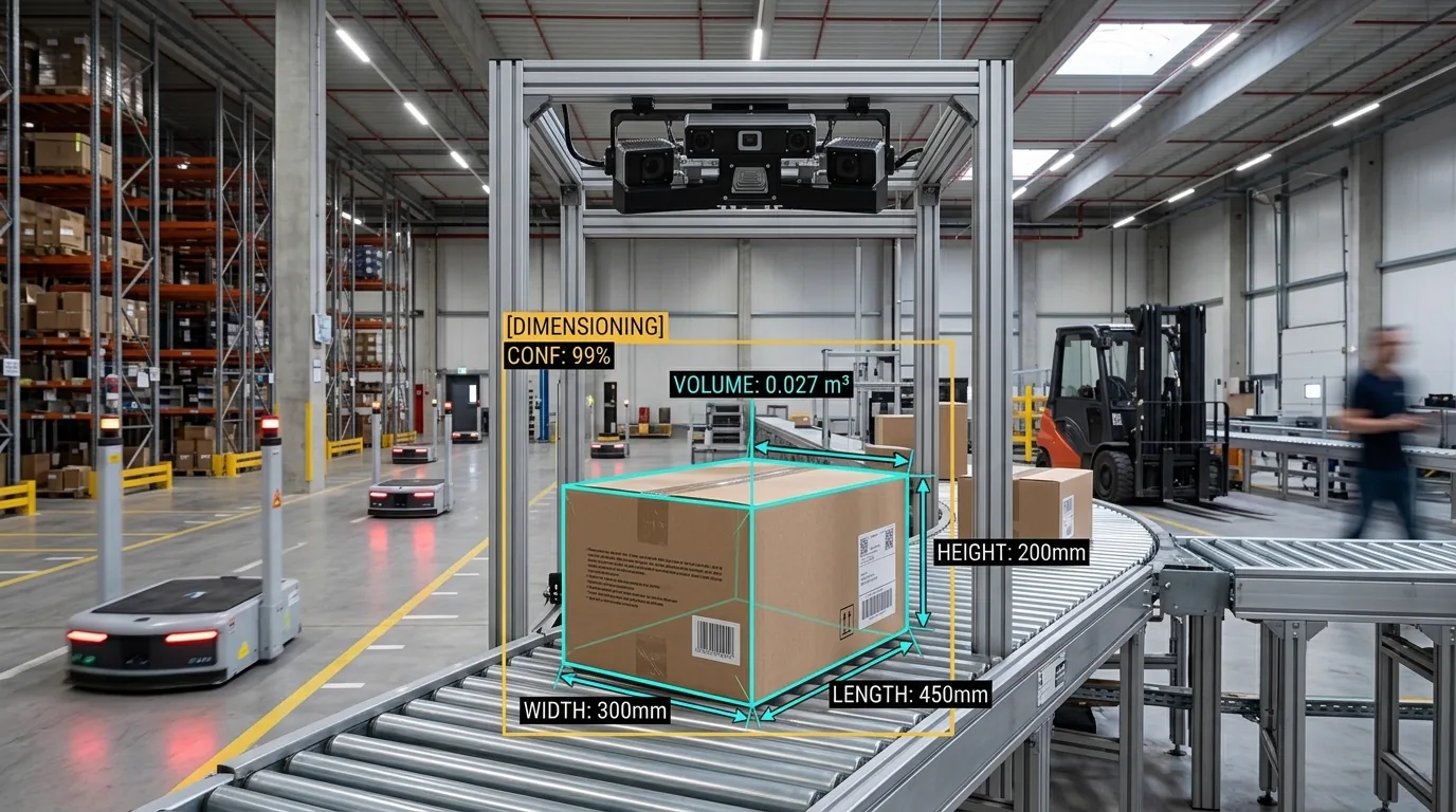 Conveyor dimensioning at line speed